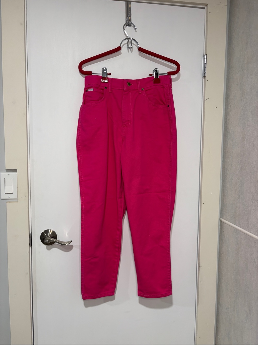 Vintage 80s Chic Hot Pink High Waisted Tapered Mom Jeans Petite 14